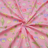 Floral Microfiber Double Bedsheet With 2 Pillow Covers (Pink)