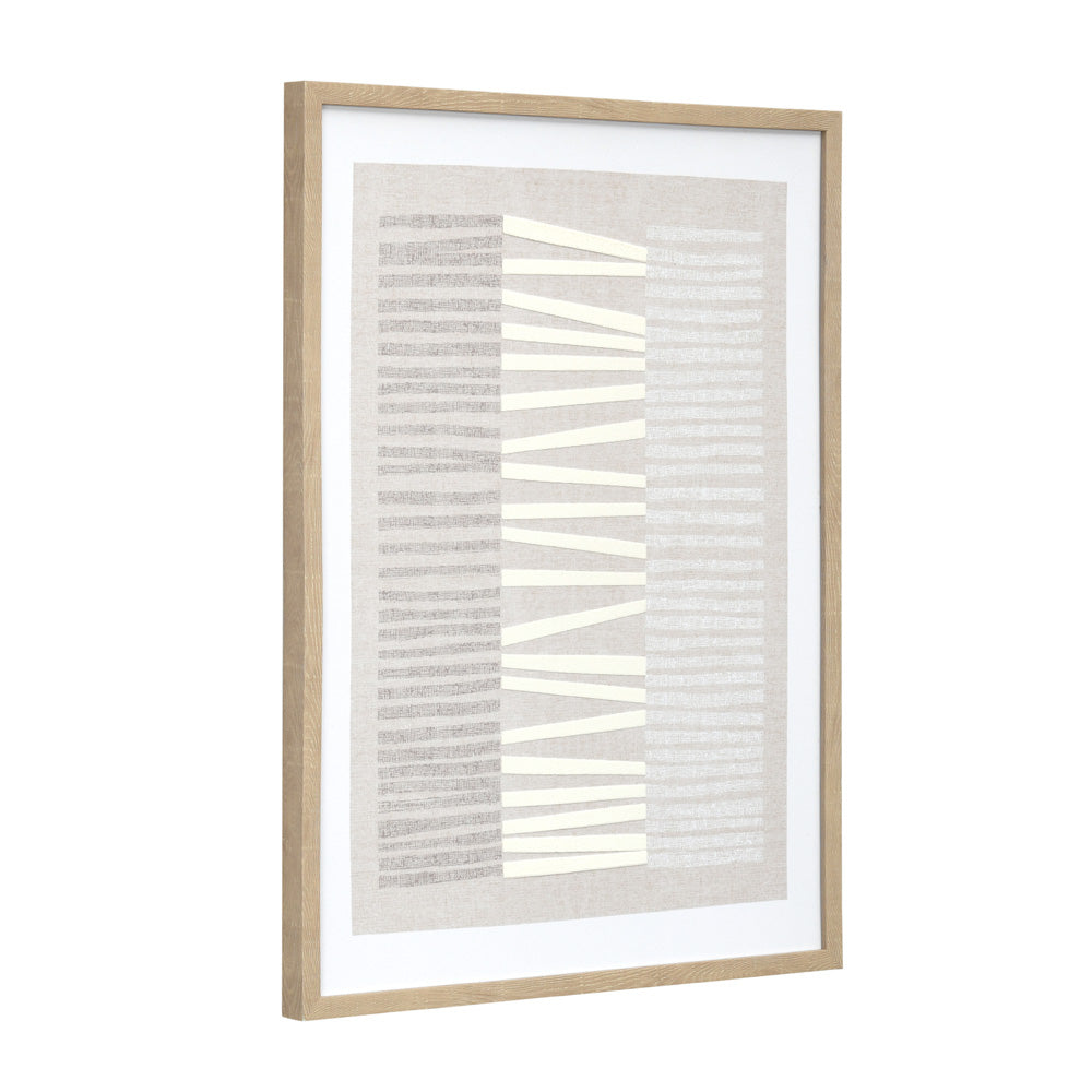 Geometric Lines Canvas Wall Painting (Beige & Cream)