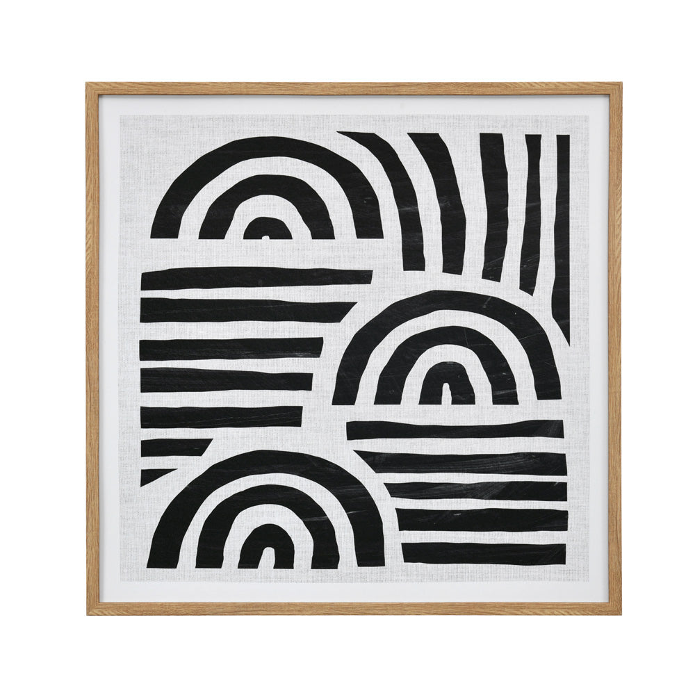 Geometric Canvas Wall Painting (Black & White)