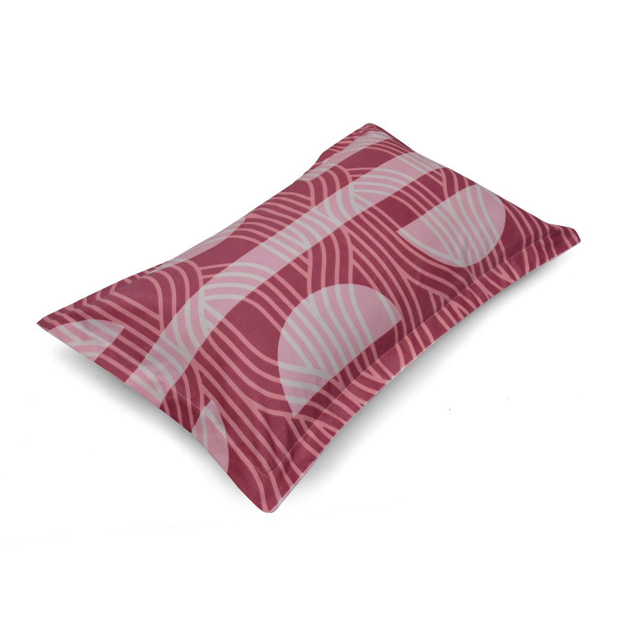 Ammara Abstract Polyester Single Bedsheet With 1 Pillow Cover (Pink)