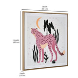 Standing Cheetah Canvas Wall Painting (Multicolor)