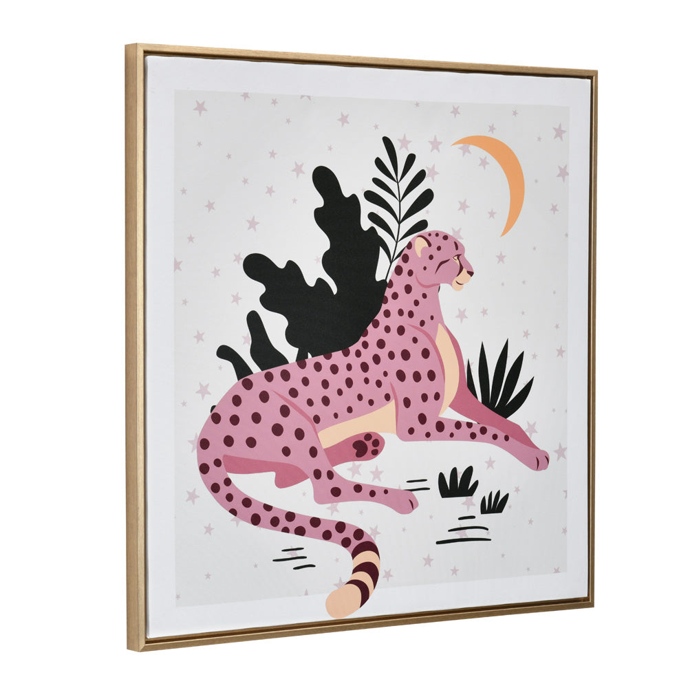 Sitting Cheetah Canvas Wall Painting (Multicolor)