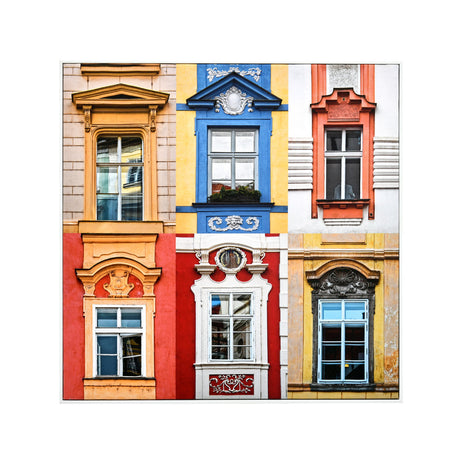 Windows of Prague Canvas Wall Painting (Multicolor)