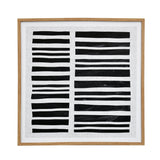 Geometric Horizontal Lines Canvas Wall Painting (Black & White)