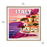 Positano Italy Canvas Wall Painting (Pink & Purple)