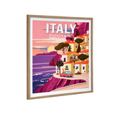 Positano Italy Canvas Wall Painting (Pink & Purple)