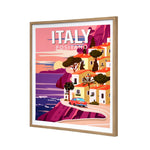 Positano Italy Canvas Wall Painting (Pink & Purple)