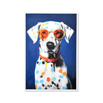 Dog With Glasses Canvas Wall Painting (Multicolor)