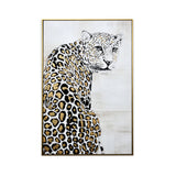 Leopard Canvas Wall Painting (Brown & White)