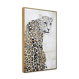 Leopard Canvas Wall Painting (Brown & White)