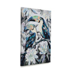 Toucan Bird On Branch Canvas Wall Painting (Blue)