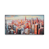 Cityscape Canvas Wall Painting (Red & Blue)