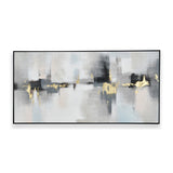 Abstract Canvas Wall Painting (Grey & Gold)