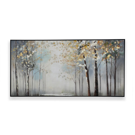 Tall Trees Canvas Wall Painting (Grey)