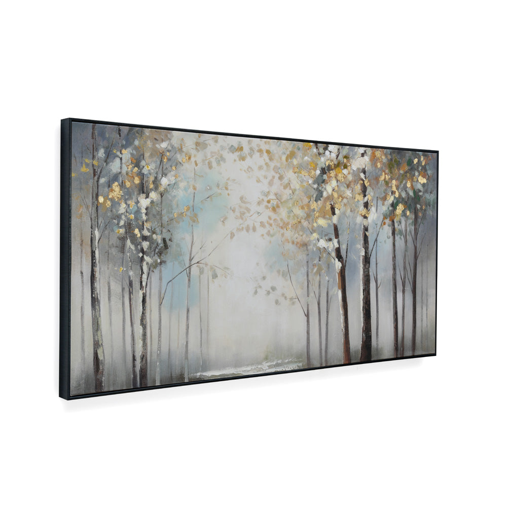 Tall Trees Canvas Wall Painting (Grey)