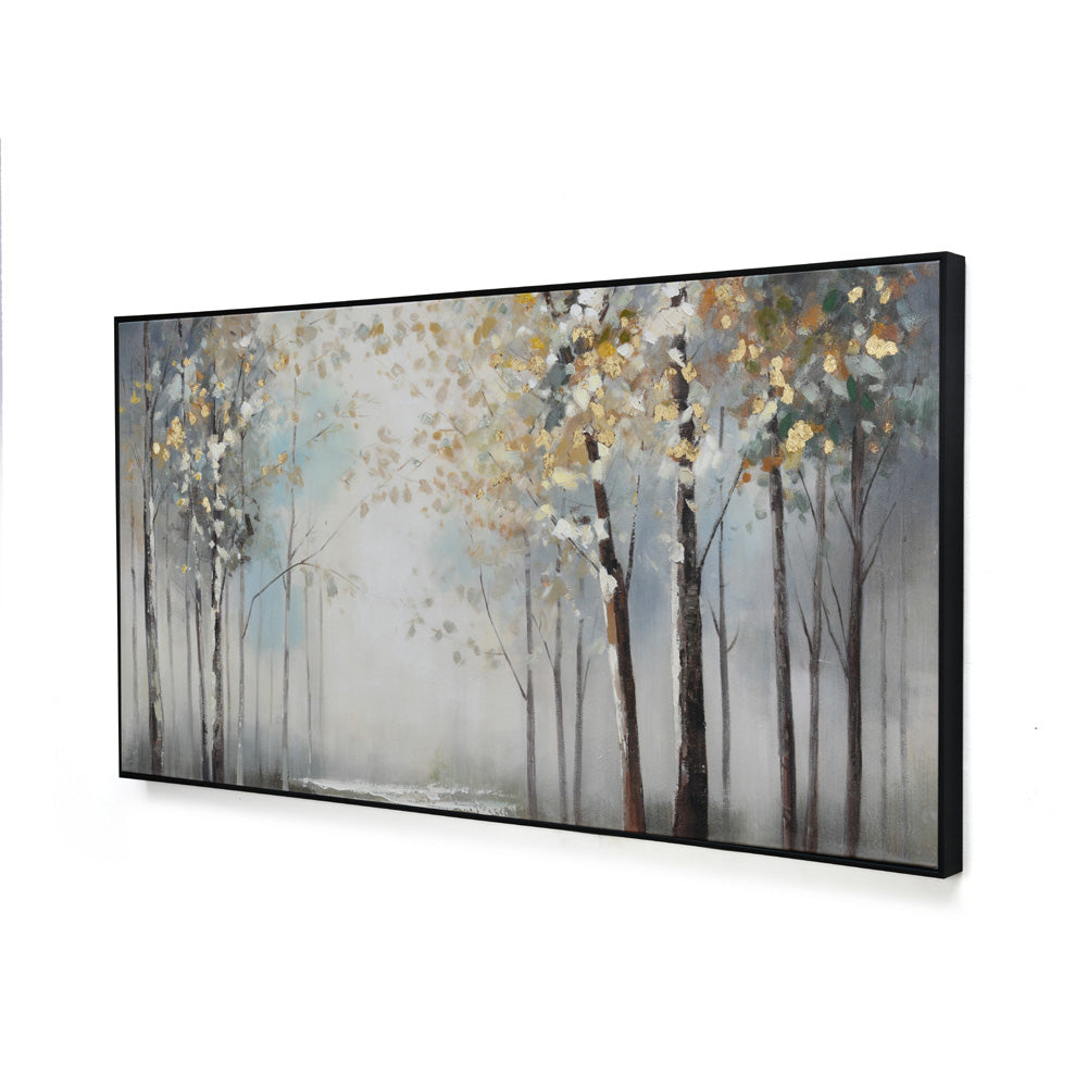 Tall Trees Canvas Wall Painting (Grey)