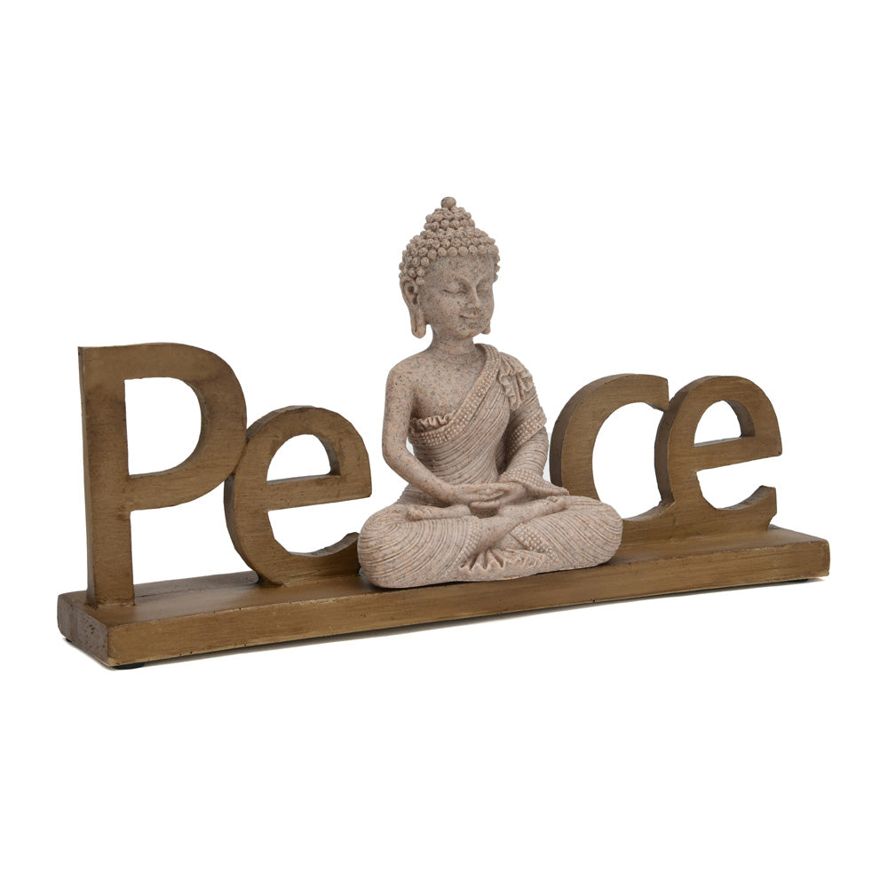 Decorative Buddha Peace Polyresin Showpiece (Sand)