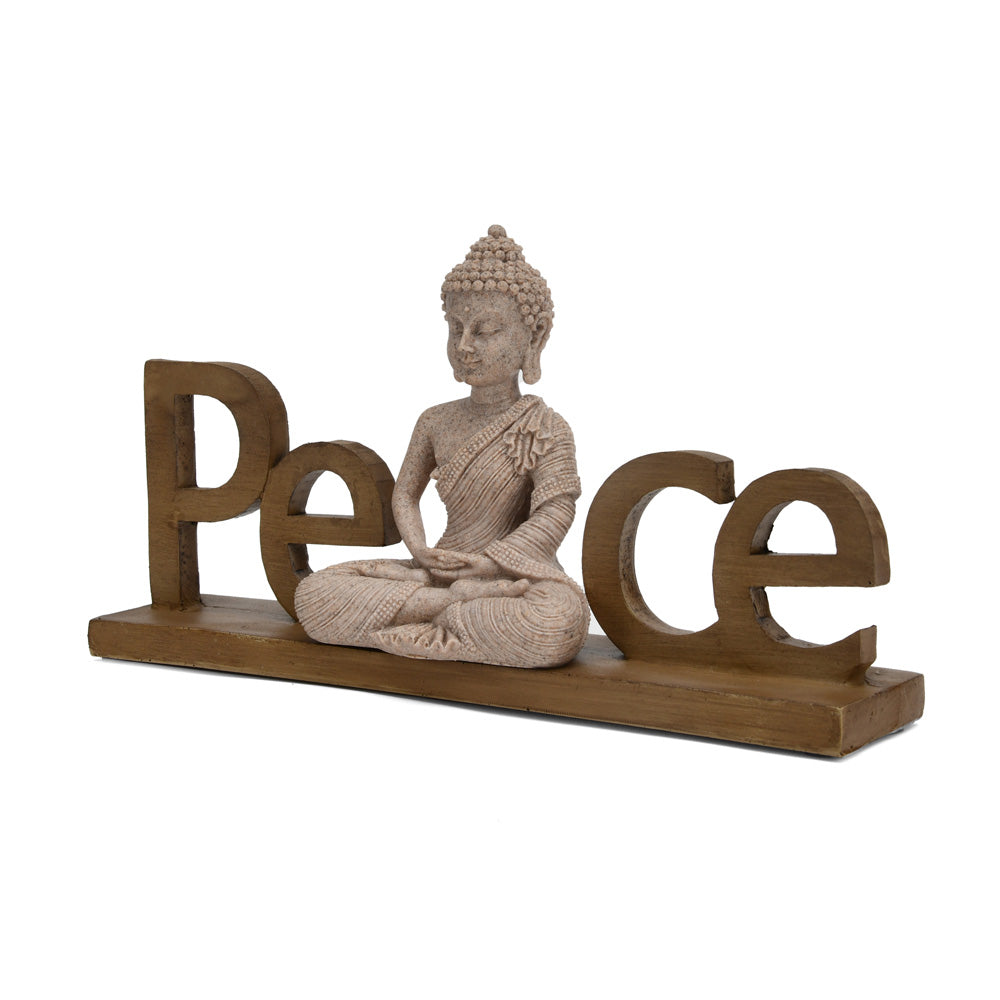 Decorative Buddha Peace Polyresin Showpiece (Sand)