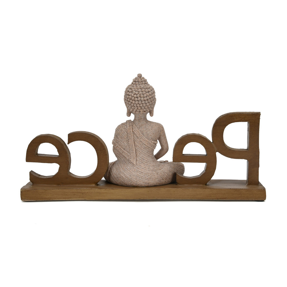 Decorative Buddha Peace Polyresin Showpiece (Sand)