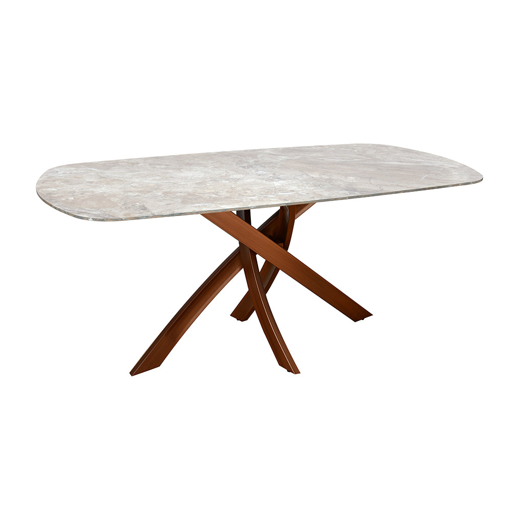 Polaris 6 Seater Ceramic Top Dining Table (Brown)