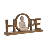 Decorative Buddha Hope Polyresin Showpiece (Sand)