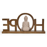 Decorative Buddha Hope Polyresin Showpiece (Sand)