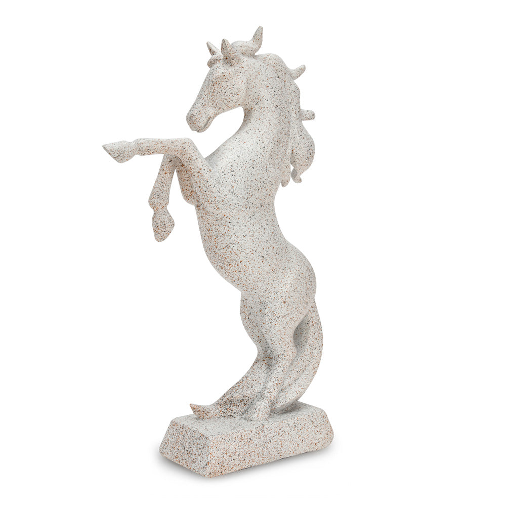 Jumping Horse Polyresin Showpiece (White)