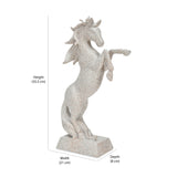 Jumping Horse Polyresin Showpiece (White)