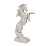 Jumping Horse Polyresin Showpiece (White)