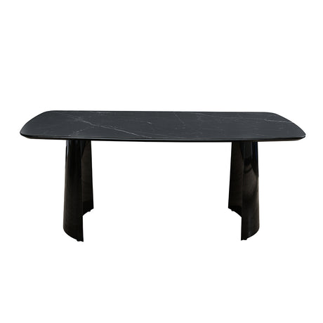 Kelby 6 Seater Sintered Stone Top Dining Table (Black)