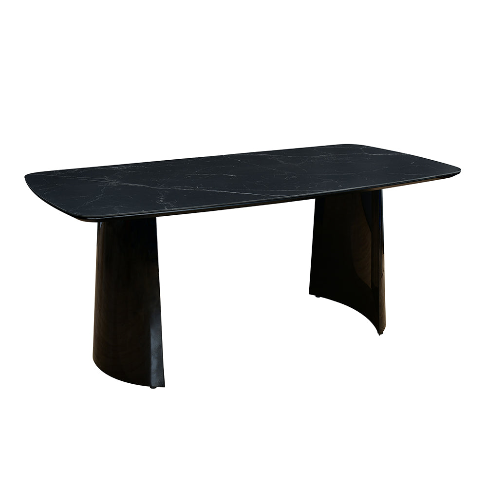 Kelby 6 Seater Sintered Stone Top Dining Table (Black)