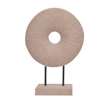 Decorative Abstract Round With Stand Polyresin Showpiece (Sand)