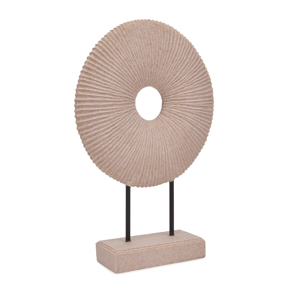 Decorative Abstract Round With Stand Polyresin Showpiece (Sand)