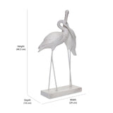 Decorative Flamingo Couple Polyresin Showpiece (White)