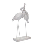 Decorative Flamingo Couple Polyresin Showpiece (White)