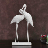 Nilkamal Decorative Flamingo Couple Polyresin Showpiece (White)