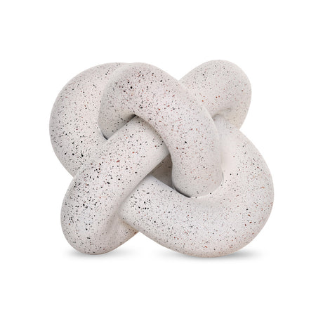 Abstract Loop Polyresin Decorative Showpiece (White)