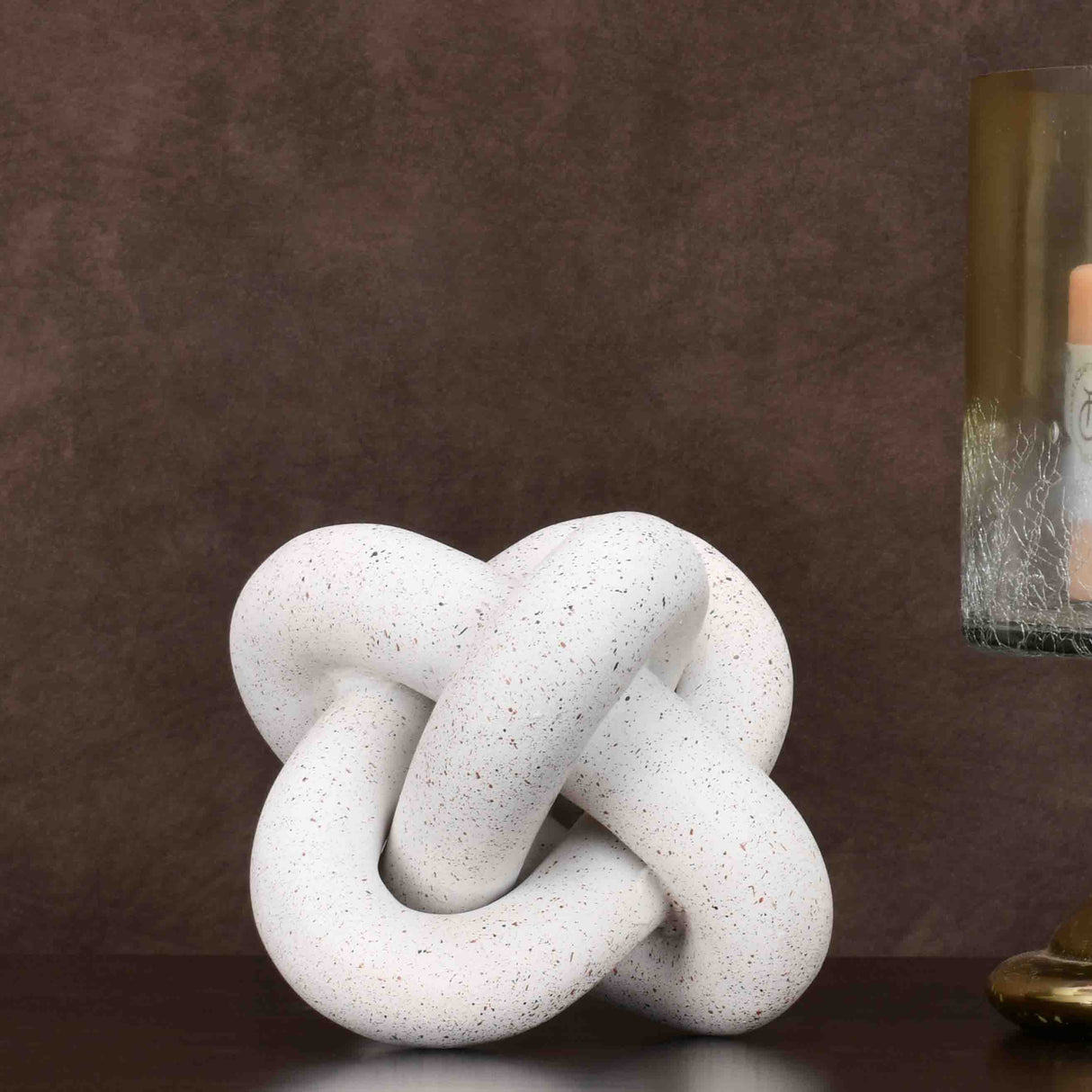 Nilkamal Abstract Loop Polyresin Decorative Showpiece (White)