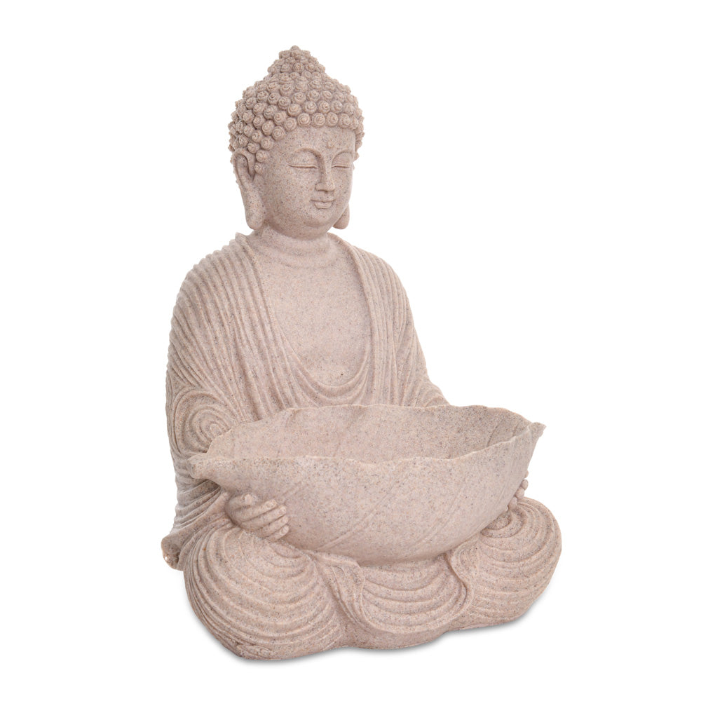 Buddha Holding Lotus Polyresin Showpiece (Sand)