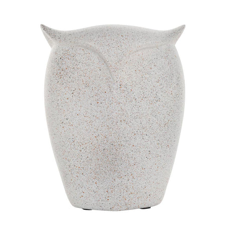 Owl Face Polyresin Showpiece (White)