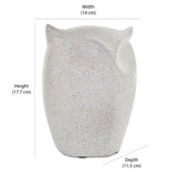 Owl Face Polyresin Showpiece (White)