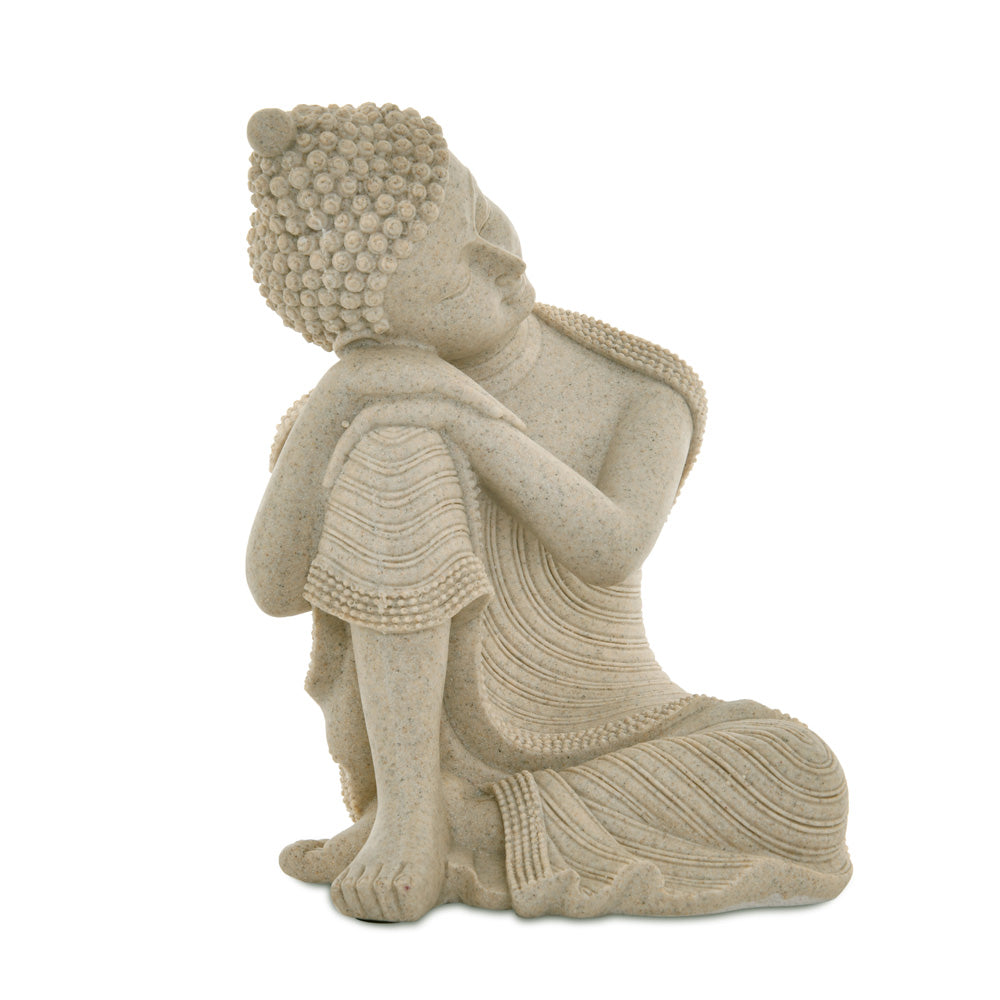 Buddha Resting On Knee Polyresin Showpiece 24 cm (Sand)