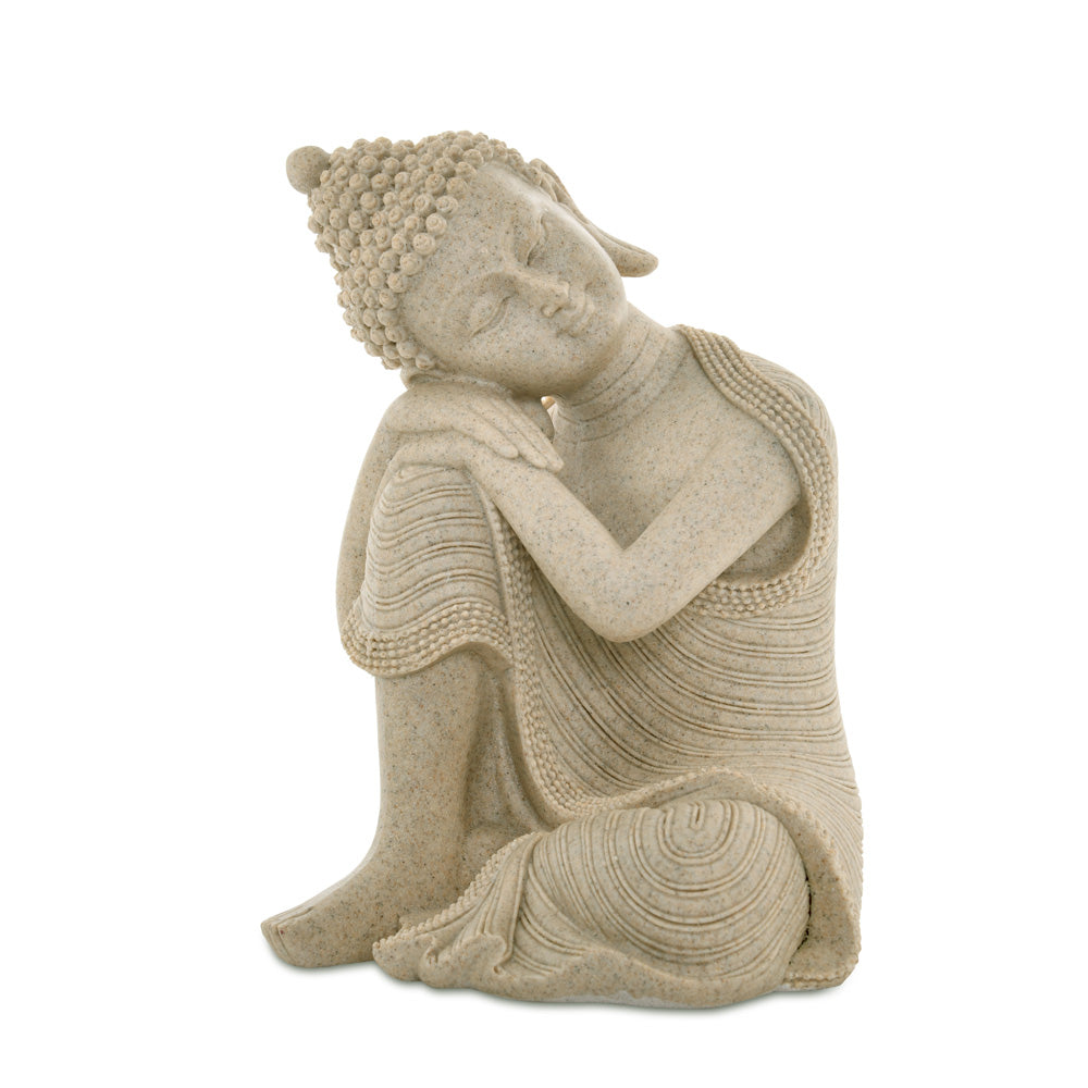 Buddha Resting On Knee Polyresin Showpiece 24 cm (Sand)