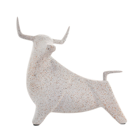 Ox Bull Polyresin Animal Showpiece (White)