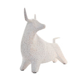 Ox Bull Polyresin Animal Showpiece (White)