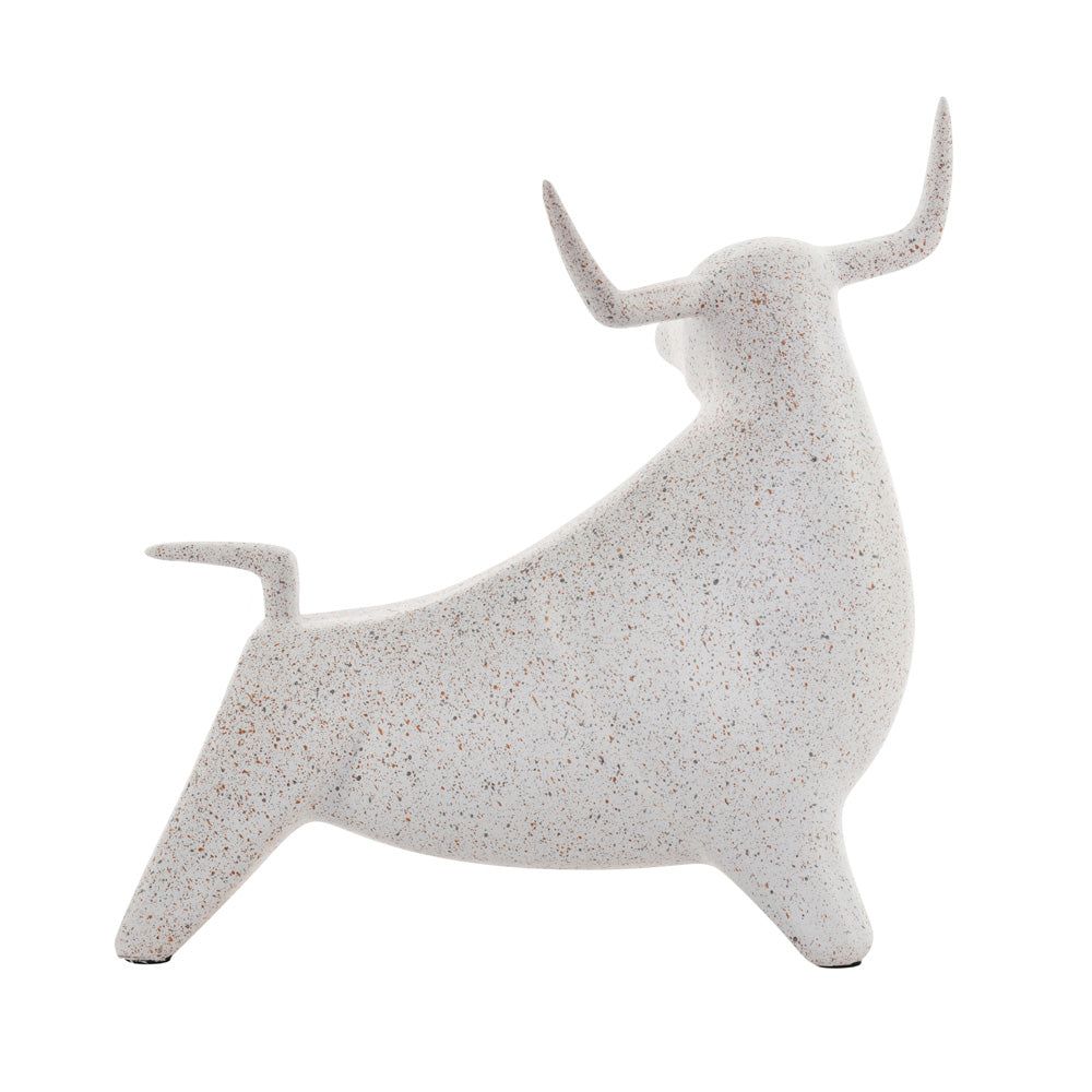 Ox Bull Polyresin Animal Showpiece (White)