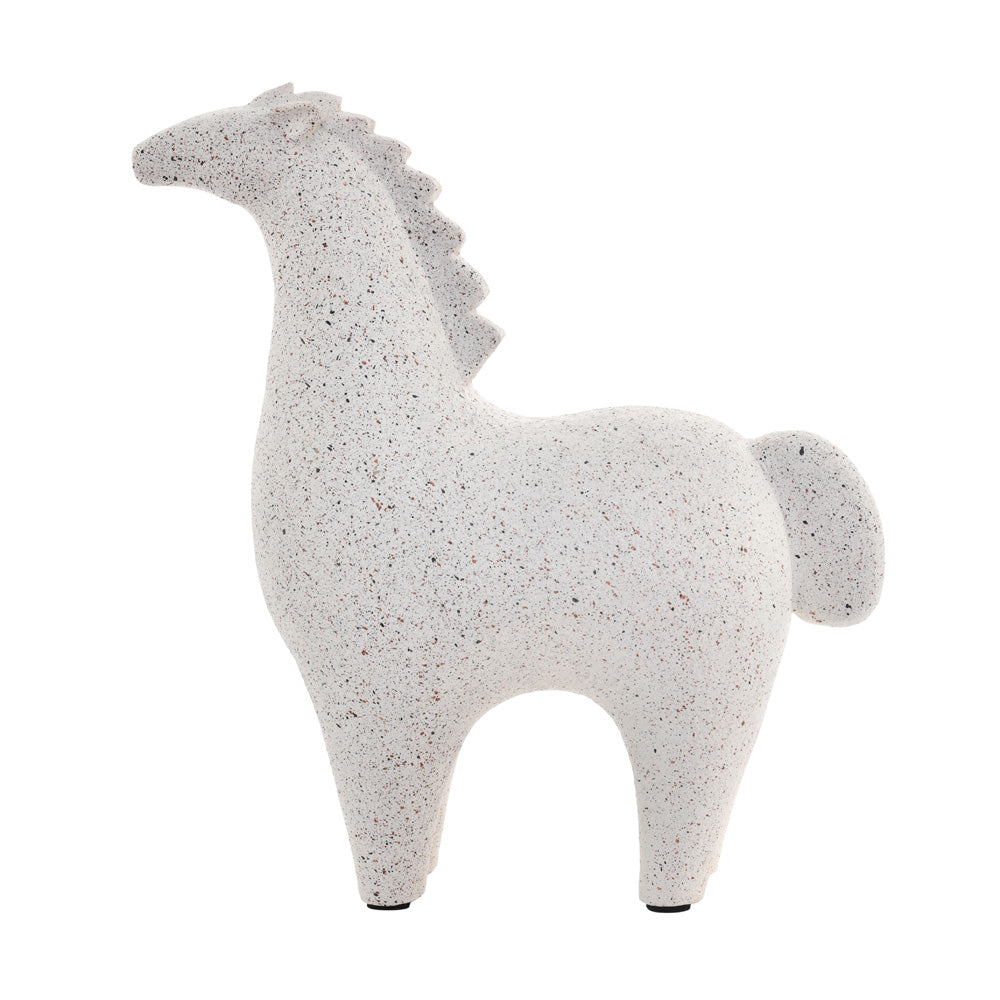 Lama Decorative Polyresin Animal Showpiece (White)