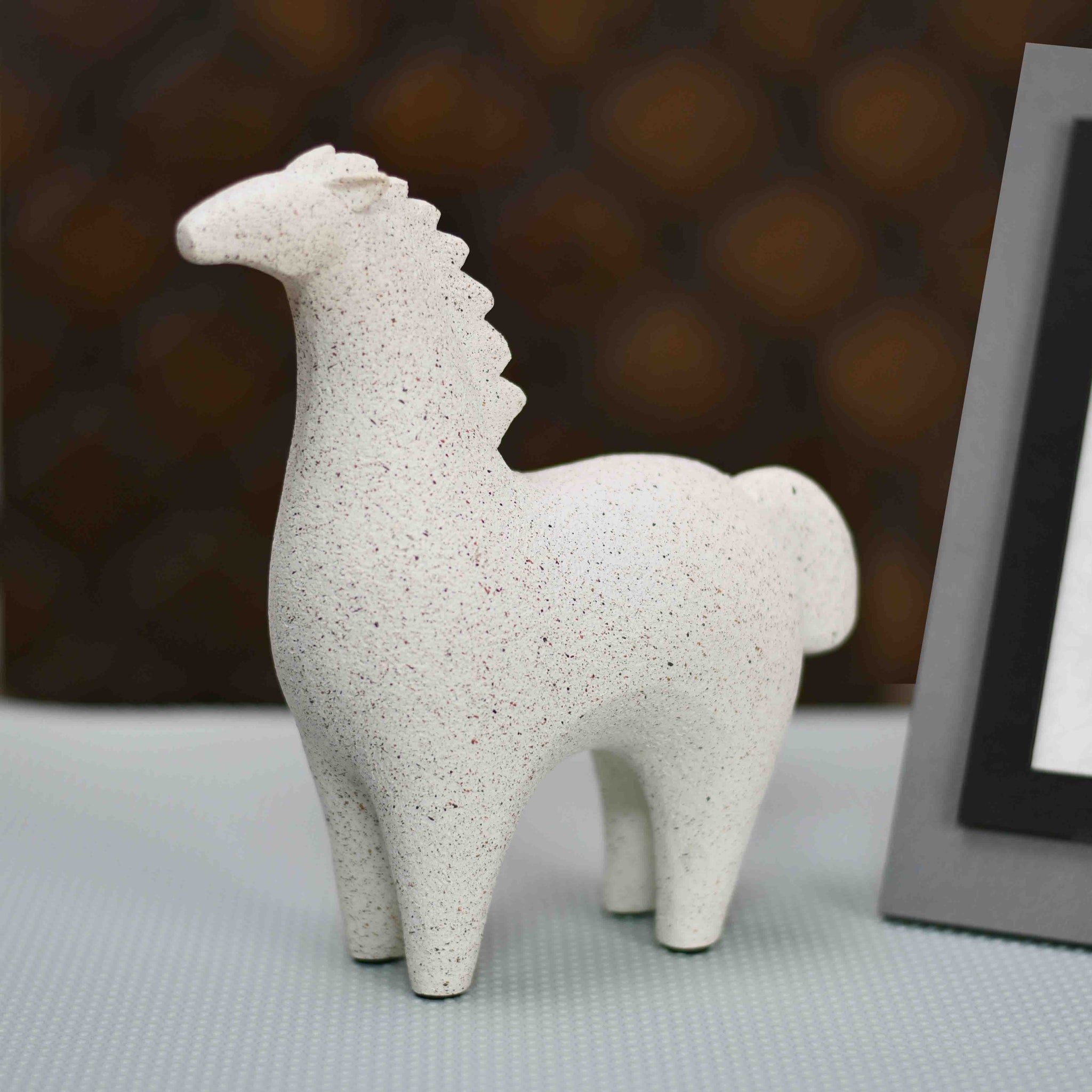 Lama Decorative Polyresin Animal Showpiece (White)