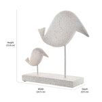 Mom and Baby Bird Polyresin Showpiece (White)