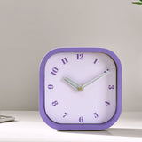 Nilkamal Square Shape Mdf Wooden Table Clock Purple